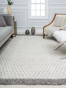 Rugs America RA31997 8 x 10 ft. RS10A Honeycomb Geometric Bohemian Gray Area Rug