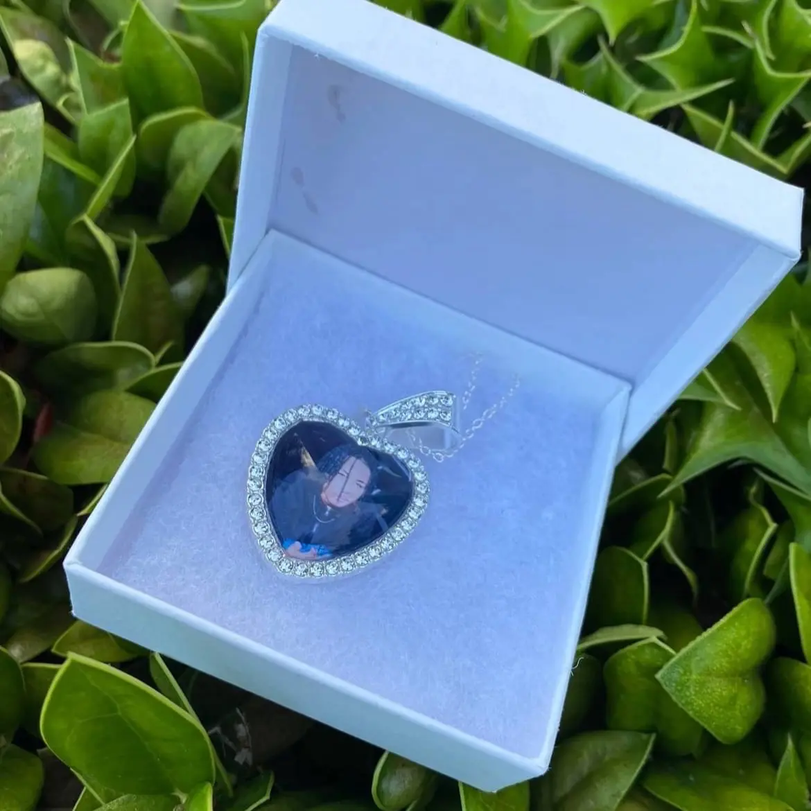 Sterling Silver Heart Photo Locket Necklace