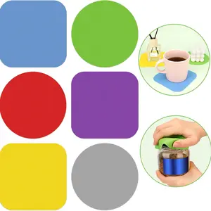 6 Pcs Jar Opener, Rubber Jar Grippers Multi-function Silicone Jar Gripper Pads Bottle Lid Opener Jar Openers for Seniors with Arthritis Weak Hands Multicolor