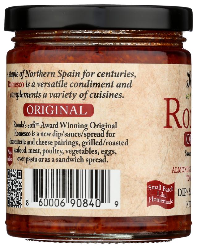 Original Romesco Dip/Sauce/Spread/Topping 9oz Jar