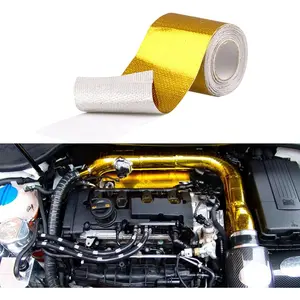 2" x 29.5 feet (9M) Gold Adhesive Heat Shield Reflective Tape Wrap Roll Compatible with Car Intake Pipe, Engine Bay etc.