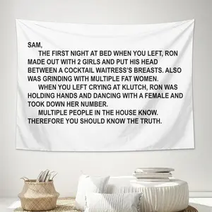 Jersey Shore Tapestry - Jersey Shore Letter to Sammi Funny Tapestry Wall Hanging - Note Jersey Shore Party Decoration Flag Tapestries for Home Living Room Bedroom Dorm Decor