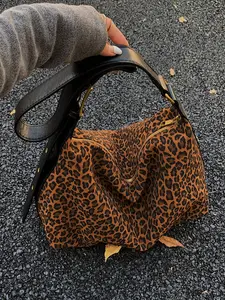 Women's Leopard Print Crossbody Shoulder Bag, Large Capacity Casual Daily Use, Adjustable Strap, Ideal for Shopping, Work, Travel