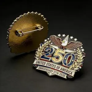 America 250th Anniversary Bald Eagle Enamel Pin - Patriotic Brooch, Independence Day Decor Accessory for Hat, Backpack