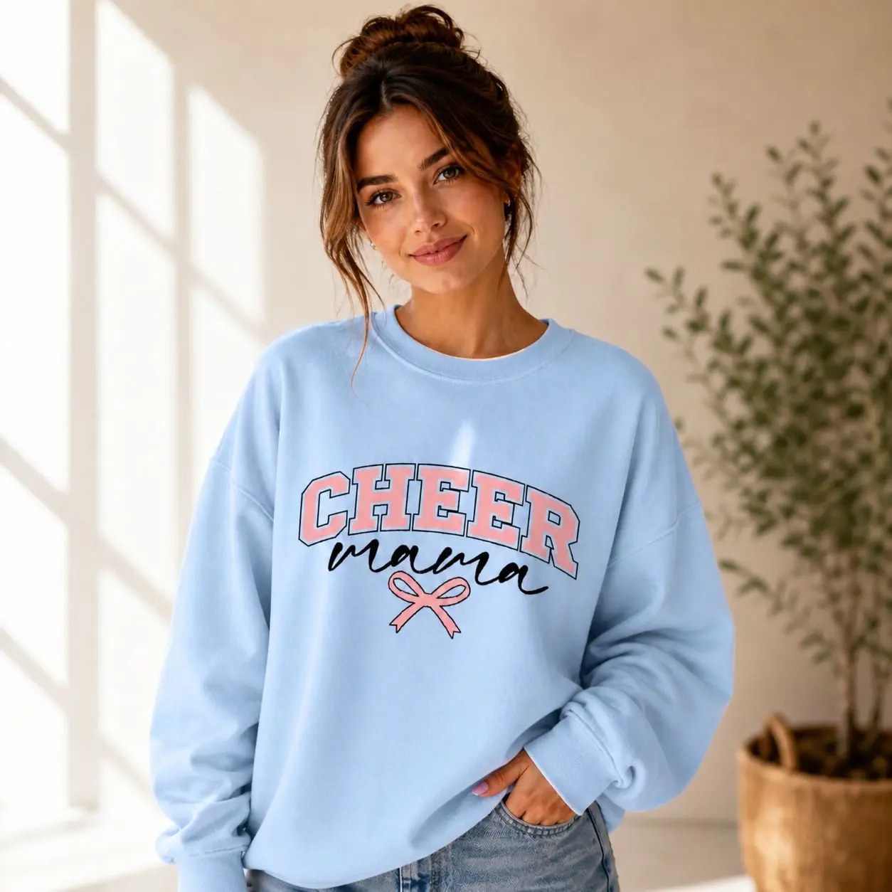Cheer Mom Sweatshirt Custom, Personalized Cheerleader Mom Shirt, Game Day Sweatshirt, Cheer Mama Sweater, Sports Mom Gift