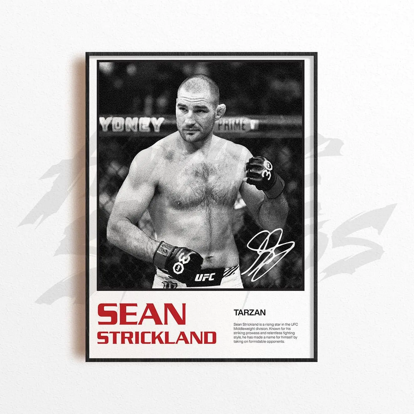 Sean Strickland Art Poster Unframed  , Mixed Martial Arts Wall Decor, Home Gym Decoration, Sports Gift, UFC Fighter Poster Unframed , MMA Art