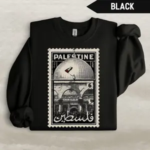 Palestine Vintage Sweatshirt, Palestine Stamp Sweater, Free Palestine Indipendence Crewneck, Palestine Women Gift, Palestinian Activist Gift