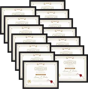 14 Pack 8.5x11 Certificate Picture Frames, Multi 8.5 by 11 Photo Frame for Award Document Diploma Frame, Wall Hanging or Tabletop Display, Black