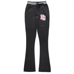 Esmeralda Black Super Stacked Track Pant