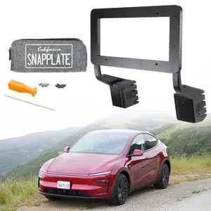 Tesla Model Y SnapPlate Front License Plate Holder - Height-Adjustable, 3D Printed, Custom Fit for Tesla Model Y (All Years), Includes Security Screws & Felt Case - Car Accessories