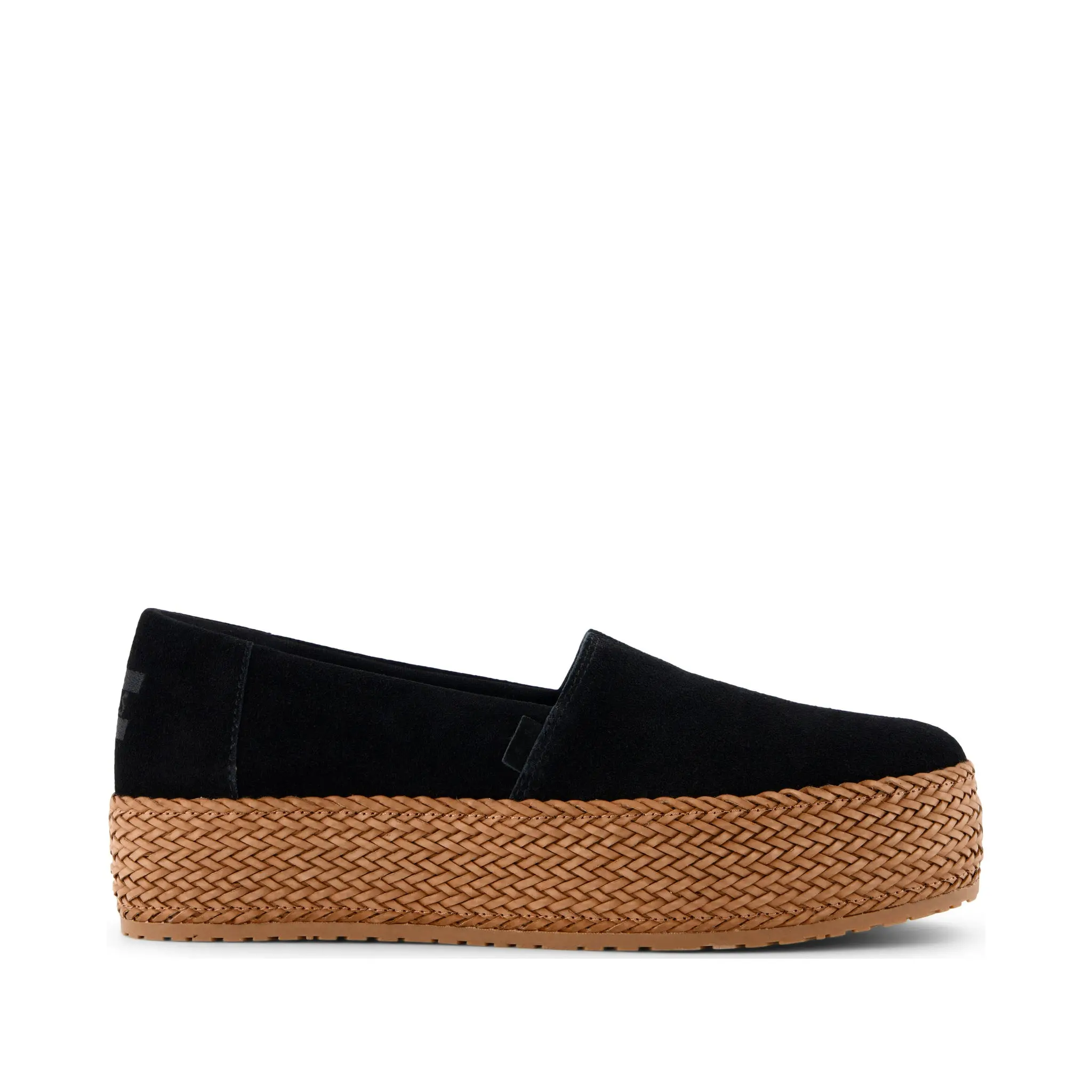 Valencia Black Suede Espadrille Platform Espadrille