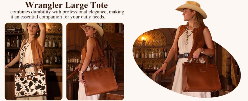 Wrangler Laptop Tote Bag for Women,15.6inch Carry All Work Laptop BagTote Bag with Water Bottle Bag Holder Nurse Bag Travel Essentials