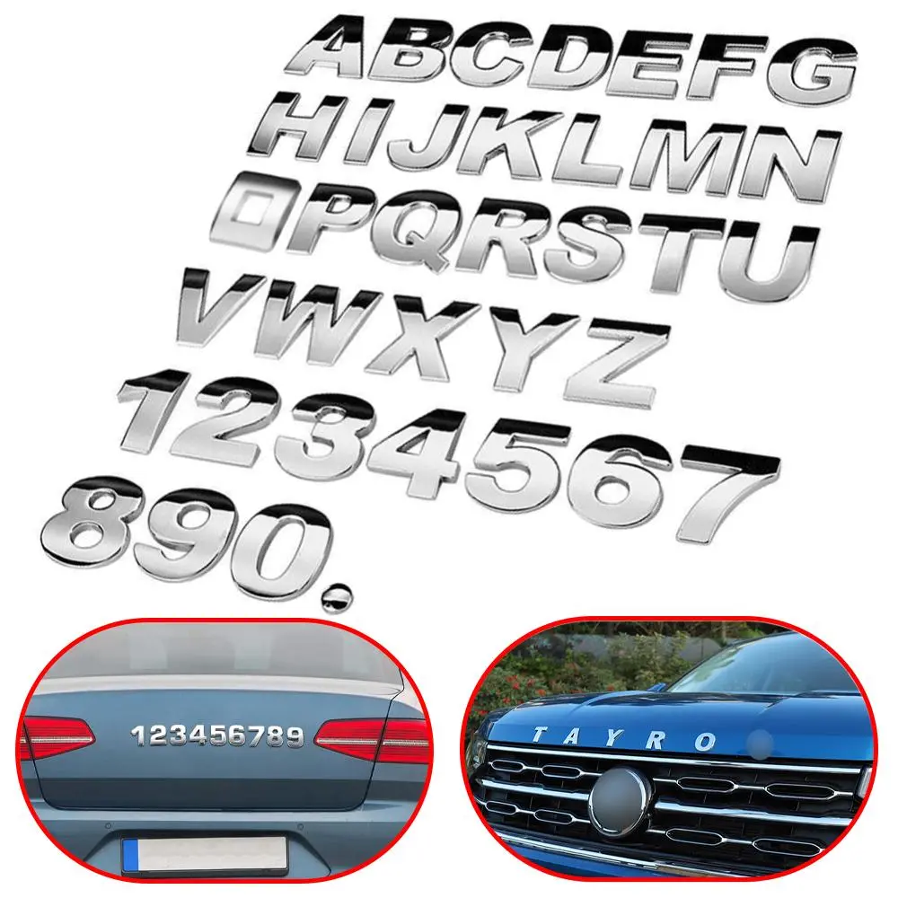 2026 New 1PC 3D Metal 25mm Car Letters Alphabet Emblem Numbers Chrome Labeling Auto Sticker Trunk Logo Letters Emblem Accessories For your Cars