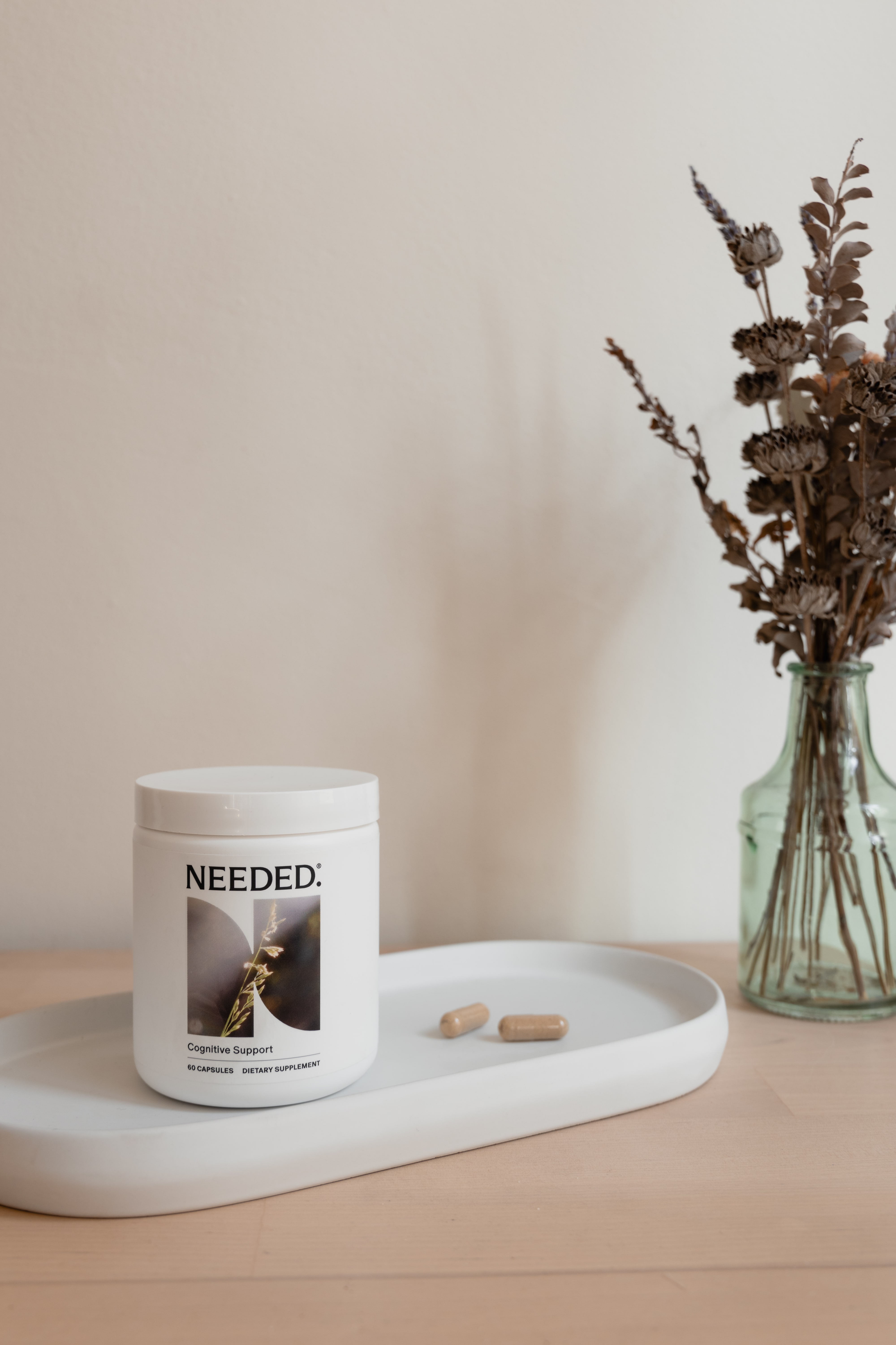 Needed. Cognitive Support - 60 Capsules for Optimal Brain Health & Focus - With Ashwagandha Reishi & Lion's Mane Mushrooms - Breastfeeding Safe - Natural Wellness Boost