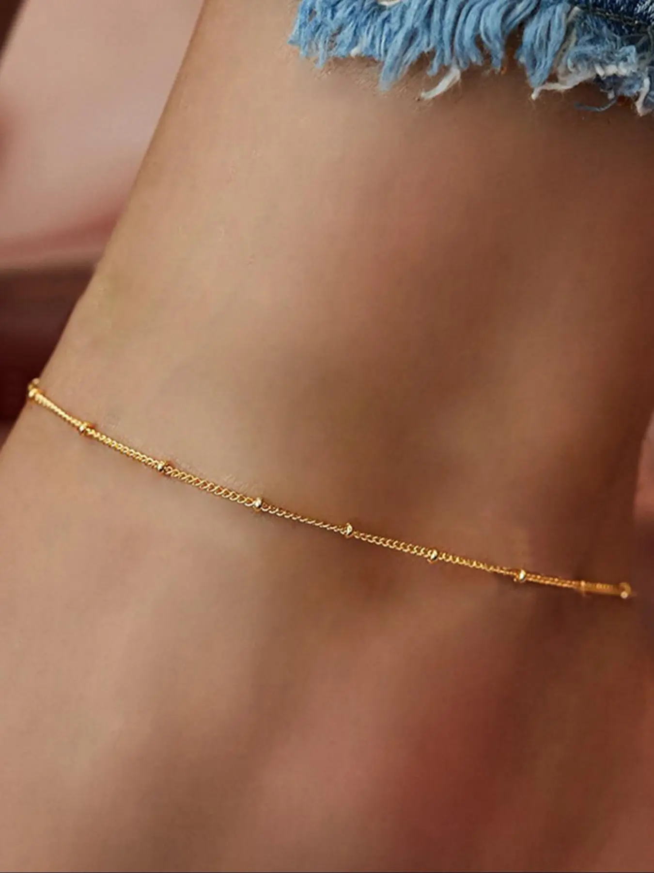 Random Ball Design Anklet, Dainty Layered Anklet, Fashionable Foot Jewelry for Women & Girls, Trendy Jewellery Accessories, Casual Trendy Accessories for Party and Daily Life, Birthday Gift
