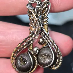 Gold and Silver Handmade Wire-Wrapped Fidget Earrings - Elegant Design for Stress Relief and Mindfulness