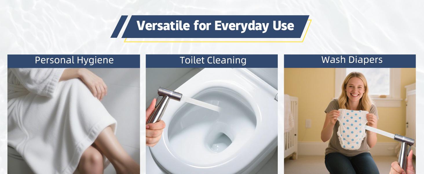 Bidetstoilets,Stainless Steel Toilet  Bidet Sprayer – Handheld Shower Head with Hose, Adjustable Jet Spray for Feminine Wash, Cloth Diapers & Muslim Shower, Easy Install, Must-Have Bathroom Accessory （1）