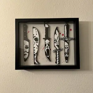 Halloween Horror Movie Knife Shadow Box Frame (11x14)  Glass