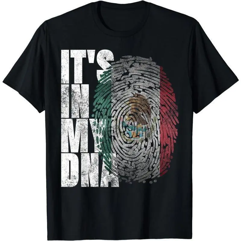 CoreVibesCo 100% Cotton "It's In My DNA" Mexican Heritage T-Shirt with Digital Print for Men Women Unisex Fit Celebrating Mexican Roots Perfect Gift classic  rock  tee moon  rocks macco