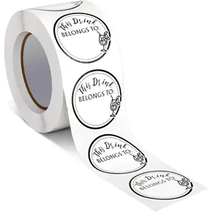 600 Pcs This Drink Belongs to Bulk Stickers, Blank Drink Labels for Cups Water Bottles, Custom Blank Cup Name Markers for Wedding Reception Birthday Party Coffee Bar Graduation
