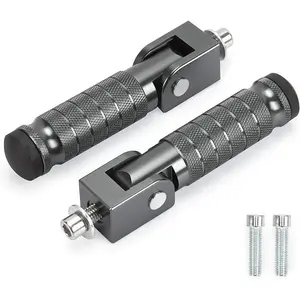 M8 Motorcycle Foot Pegs 90 Degree Foldable CNC Anti-Skid Universal, Fits Most Models with M8 (8mm) Install Bolts