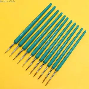 11Pcs Miniature Detail Paint Brushes Set Fine Tip Precision Art Brushes for Acrylic Oil Watercolor Face Nail Model Painting Line Drawing Artist Brush Set for Hobby Art Supplies