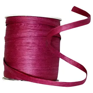 Paper Raffia Ribbon --- 1/4in x 100 yards --- Burgundy Color