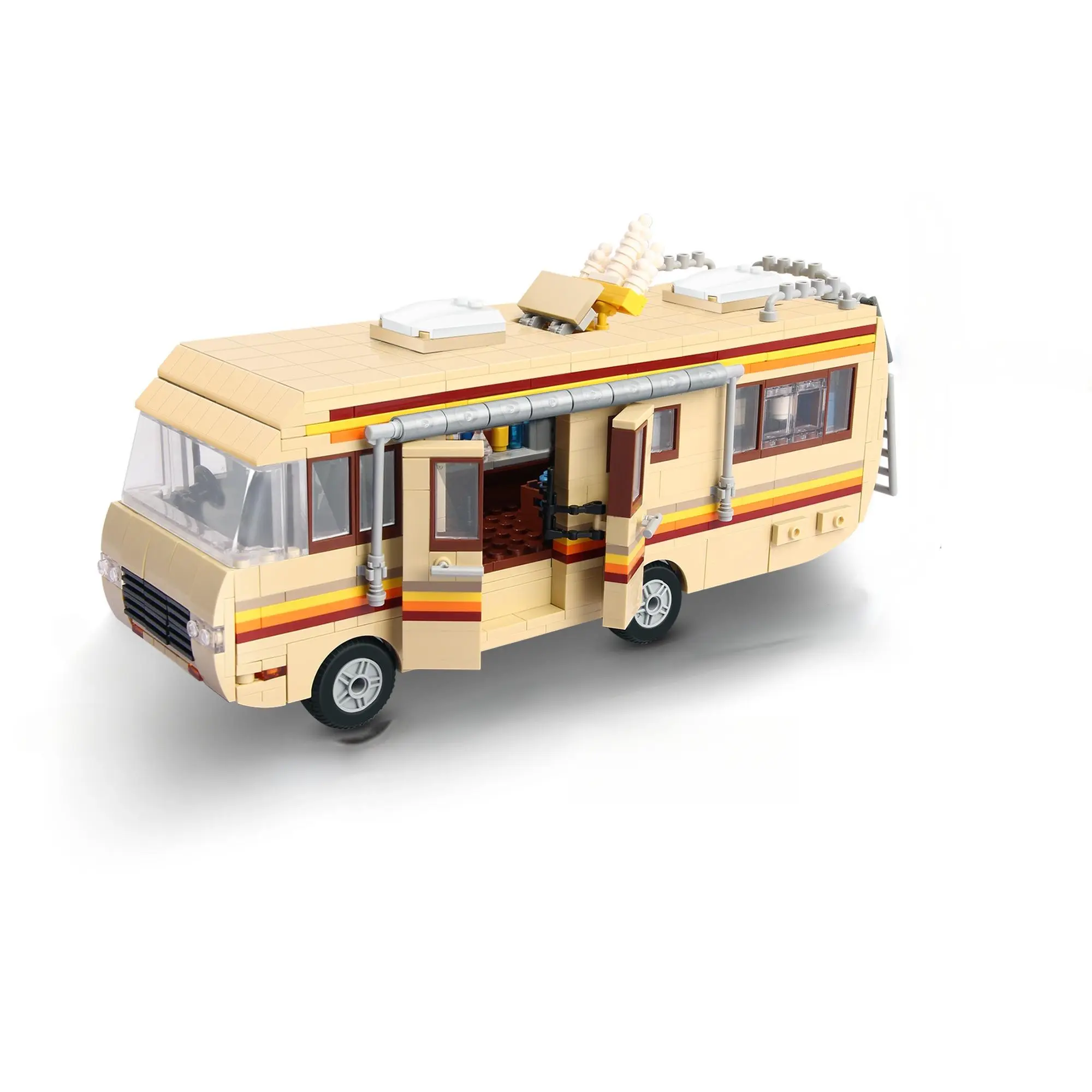 Creative Luxury Camper RV Building Blocks, 892pcs/set Deluxe Glamping Car Building Kit, Classic Building Toys, Gifts for Outdoor Adventure Lovers, Building Block Sets 3d printed