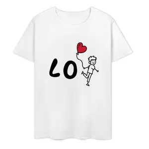 Men's Matching Couple T-Shirts - White Love Graphic Tees With Bold LOVE Lettering - Valentine's Day Gifts, Anniversary Couples Outfits - Machine Washable Casual Shirts For Him & Her - Ideal Couple's Apparel, Cute T Shirts