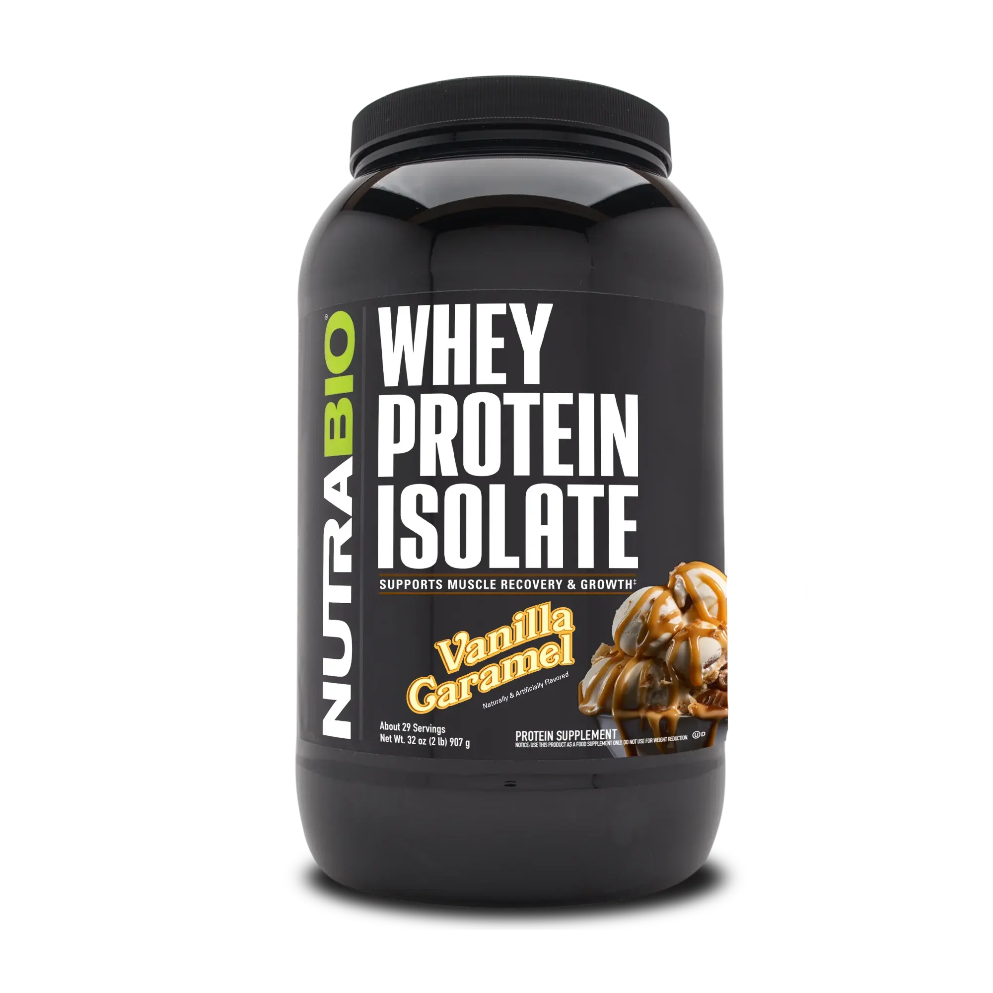 NUTRABIO Edible Whey Protein Isolate Powder, 2lb Clean Label Dietary Fitness Supplement with Amino Acids for Muscle Support & Repair, Vanilla, Sucralose