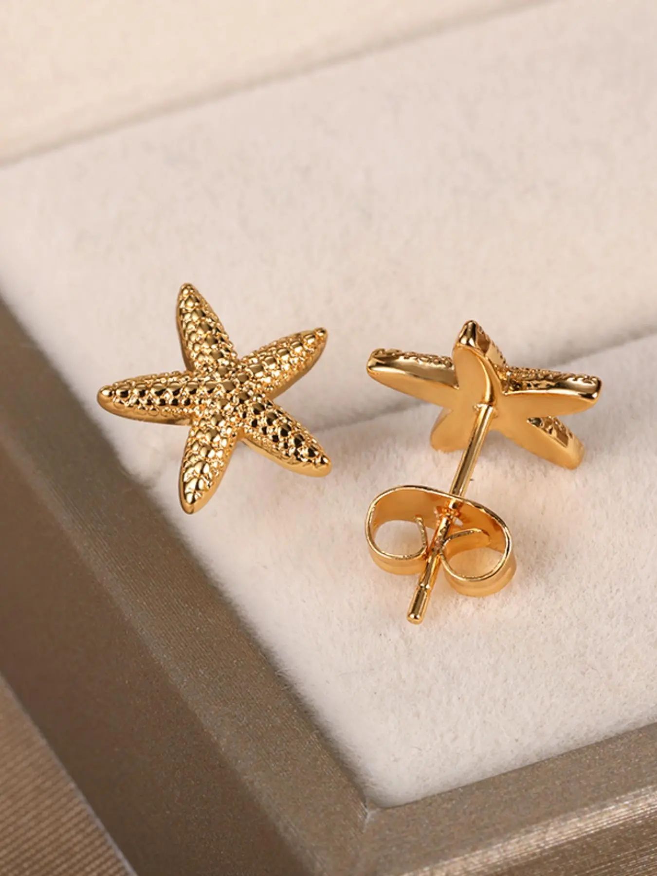1 Pair Fashionable Novelty Marine Life Design Stud Earrings, Starfish Design Stud Earrings, Boho Jewelry For Women For Gift, Casual Trendy Jewelry, Studs Earrings