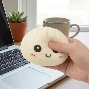 New 2026 Flour Filled Squishy Steamed Bun Toy | Cute Stress Relief Fidget for Desk & Travel