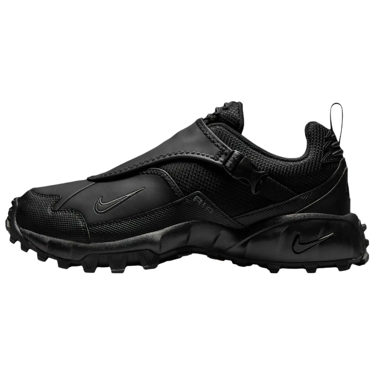 Nike Air Phassad ACG 'Triple Black' 2025 Sports Sneaker, Breathable Mesh Upper, Mesh Lining, All-Day Wear, Comfortable Fit, Durable Rubber Outsoles, Outdoor, Breathable Mesh Uppers