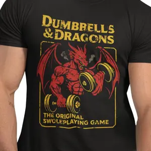 Funny Gym Dnd T Shirt, Dungeons and Dragons Workout Parody Tee, Vintage Swole Dungeon Master Gift