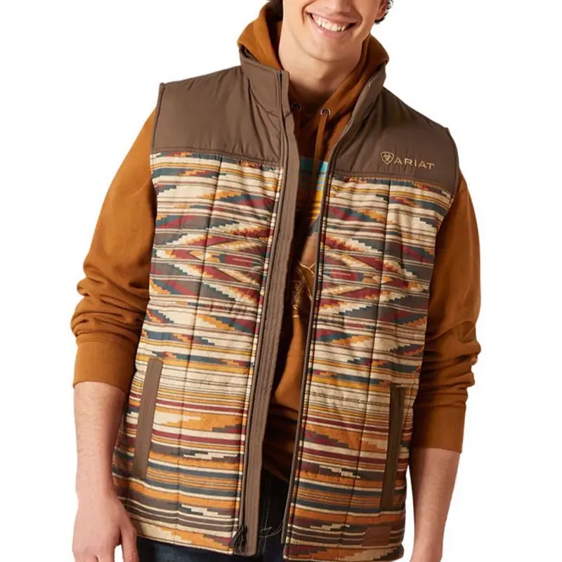 Ariat Men's Chimayo Crius Vest Color Chimayo Saltillo Style 10046024 - Brown with Multicolor Pattern