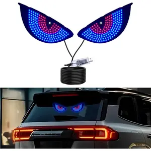 LED Devil Eyes Light for Cars Windshield Rear Window Demon Eye Sign Lights Light up Blinking Flicker Road Rage Signal Lighting USB Cool Funny Gadgets Blue Red