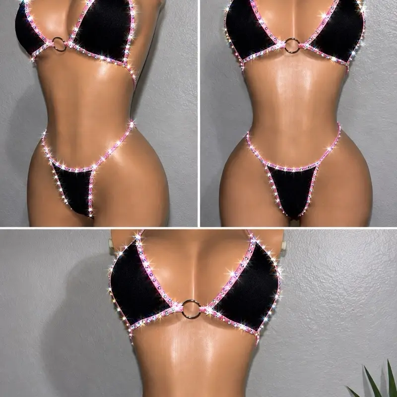 Sexy Exotic Dancewear Small Size with Rhinestones High Quality Material for Performance size smalll