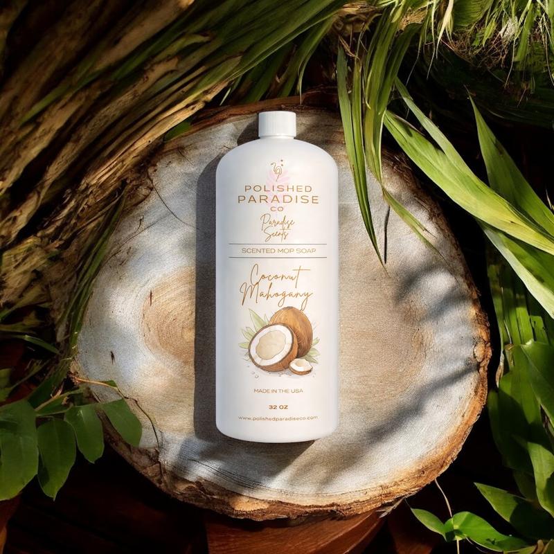 Polished Paradise Co Scented Mop Soap 32 OZ Cozy Home Fragrance Floor Cleaner for Tile Vinyl Laminate & More - Household