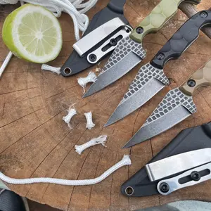 8Cr13MoV Stainless Steel Outdoor Fixed Blade Knife | Lightweight EDC Compact Utility Knife with Nylon Fiber Handle for Camping Hiking