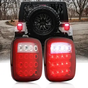 2PCS 16LED Universal Stop Turn Tail Light for Truck Trailer Boat 12V Stud Mounted Red/White Lamp
