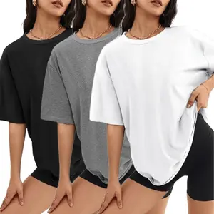 3-Pack Women's Round Neck Tee, Casual Short Sleeve T-shirt, Women's Summer Top, Women's T-shirt, Solid Colors Basic Fashion Tee, Women Daily, Womens Tees Breathable Shortsleeve, Minimalist Shortsleeve Affordable