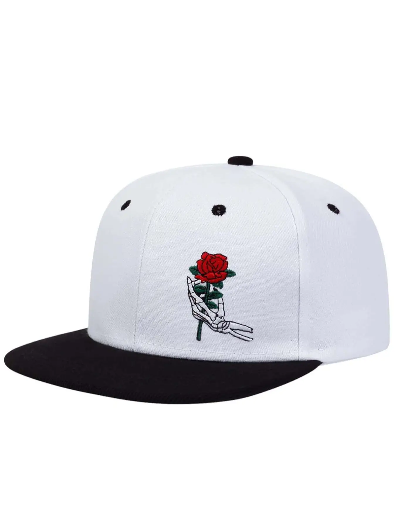 Rose Embroidered Baseball Cap, Outdoor Sports Snapback Hat Cap for Women & Men, Outdoor Sun Protection Cap for Daily Use, Hat for Party, Daily Clothin