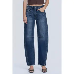 Vervet High Rise Barrel Dark Jeans