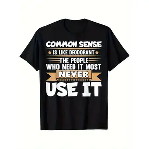 Funny Sayings And Common Sense, Like Deodorant Jokes, Women'S And Men'S T-Shirts, Summer Casual And Comfortable T-Shirts, Fashionable Round Neck Short Sleeves, Comfortable And Versatile, 100%, S-XXXL, Thanksgiving Special Offer, Black Friday M