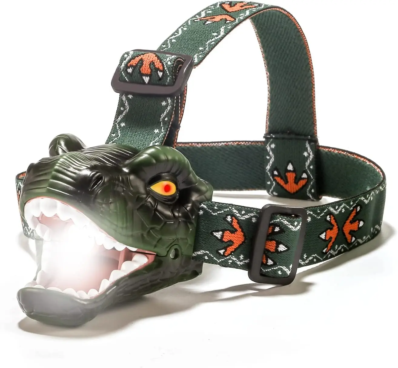 Dinosaur Kids Headlamp, T-Rex Dinosaur Led Headlamp Flashlight, Dinosaur Toy Headlamp Flashlight with 4 Lighting Mode  Boys, Girls’ Camping, Hiking, Reading and Party (Green)