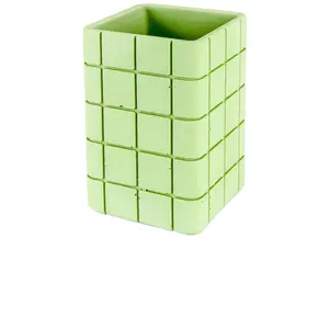 Block Design Tile Desk Tidy in Palm Green