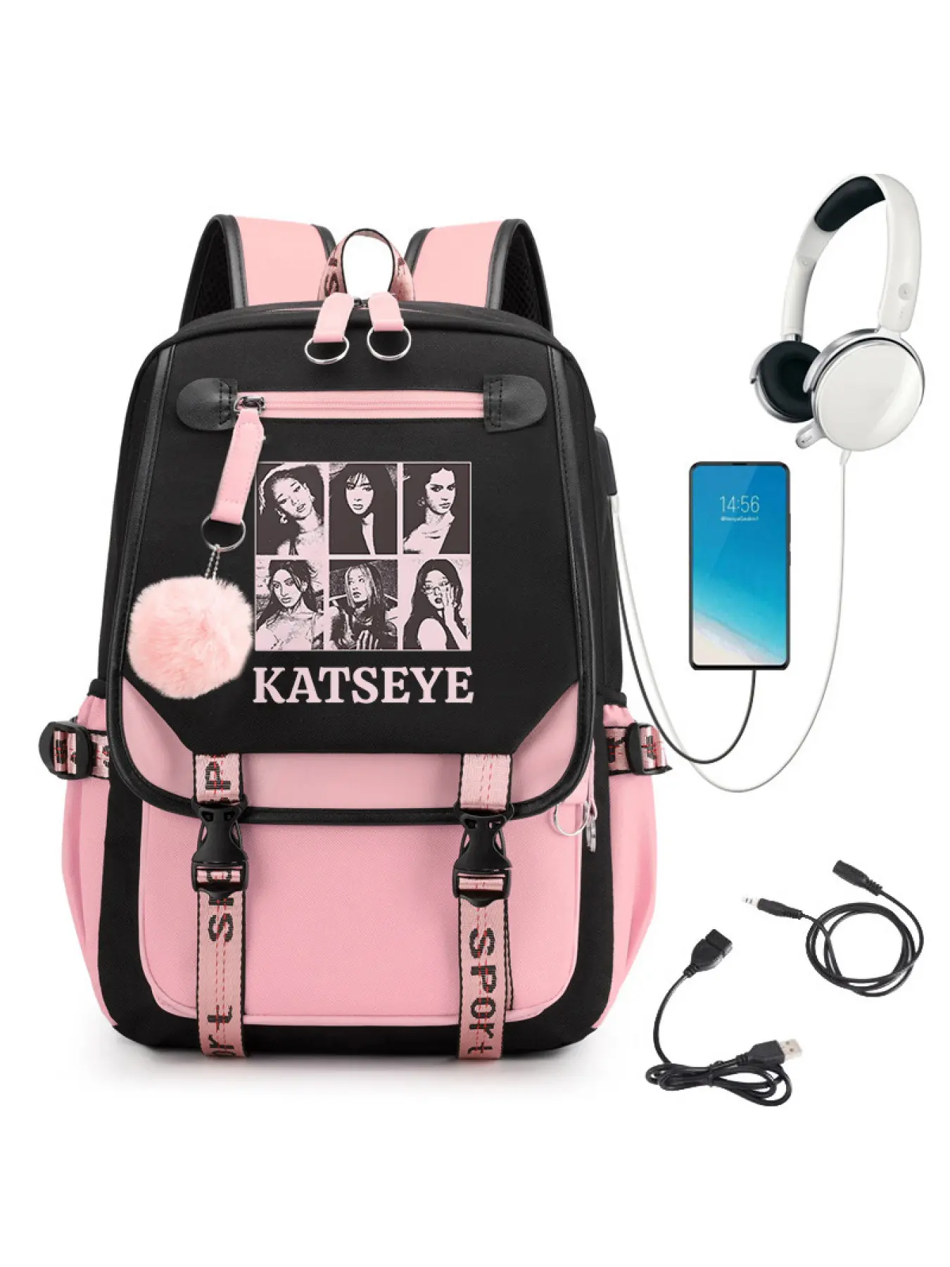 Katseye Merch Backpack School Backpack for Girls Color-block School Bag Girls Backpack for School Kids Bookbag with USB Charging Port - TikTok Shop Katseye Merch Backpack School Backpack for Girls Color-block School Bag Girls Backpack for School Kids Bookbag with USB Charging Port - TikTok Shop