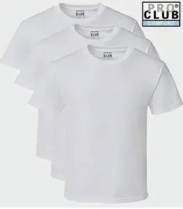 3 PACK PRO CLUB COMFORT T SHIRTS MENS STANDARD CREWNECK SHORT SLEEVE Menswear Plain Casual Top