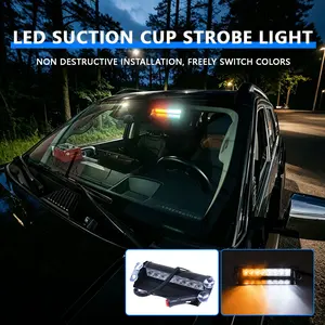 12V 8 LED Flashing Warning Light Universal Auto Truck Windshield Emergency Signal Strobe Lamp Bar led Police Lights Strobe Light