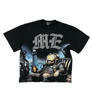 Mixed Emotion Astronaut No Rhinestone Tee Black – Vintage Oversized Streetwear Cotton T-Shirt, Urban Graphic Unisex Top 2026